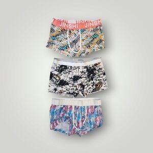 JINSHI Mens Design Trunks Underwear Rayon Boxer Briefs Size Large